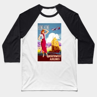 Vintage Travel Poster Hong Kong Baseball T-Shirt